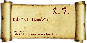 Kéki Tamás névjegykártya